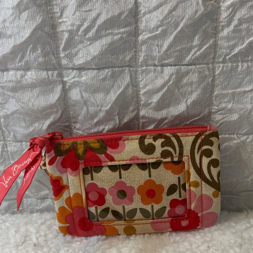 Vera Bradley Red and Pink Floral Wristlet